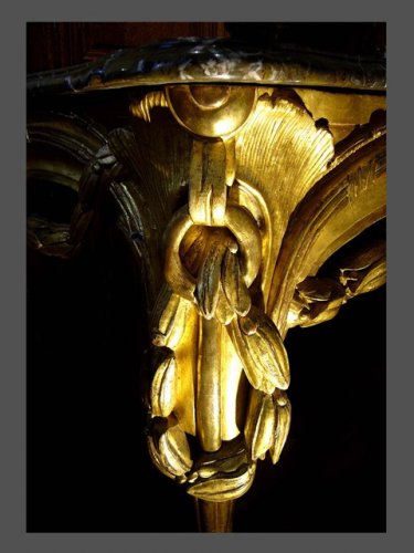 Console en bois doré d'époque Louis XV - Antiquités Rigot et Fils