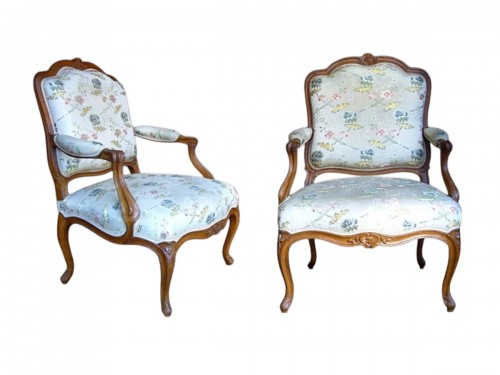 Paire de fauteuils d'époque Louis XV estampillés BOUCAULT