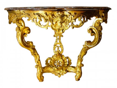 Console d'applique en bois sculpté et doré d'époque Régence