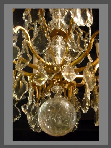 Lustre à neuf bras de lumière d'époque Louis XV - Luminaires Style Louis XV