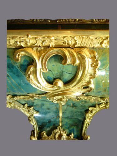 Cartel en corne verte d'époque Louis XV signé LEDOUX - Louis XV