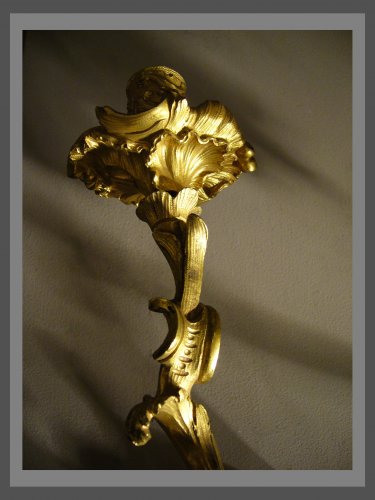 Régence - Paire d'appliques en bronze doré d'époque Régence
