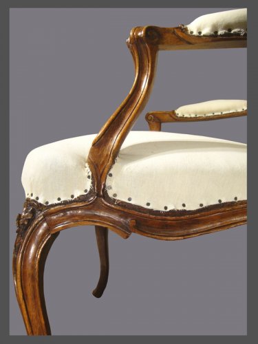 A pair of Louis XV violin-shaped Armchairs - Louis XV