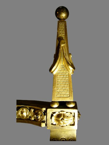 Paire de chenets d'époque Louis XVI attribués à Jean-Louis PRIEUR - Louis XVI