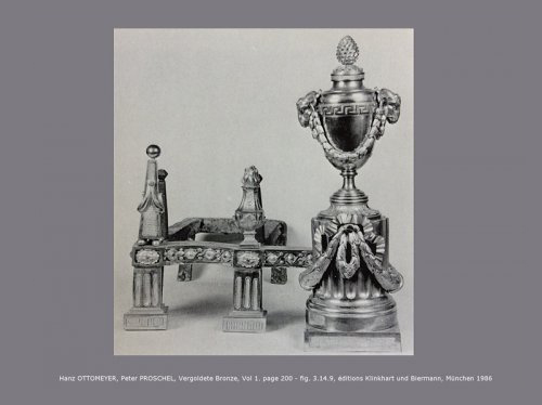 Antiquités - Paire de chenets d'époque Louis XVI attribués à Jean-Louis PRIEUR