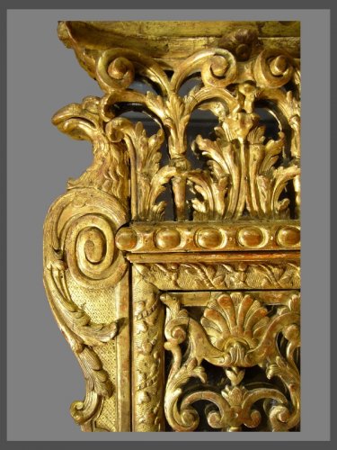 Miroir en bois sculpté et doré d'époque Louis XIV - Miroirs, Trumeaux Style Louis XIV