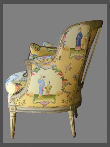 Bergère d'époque Louis XVI estampillée Deseine - Antiquités Rigot et Fils