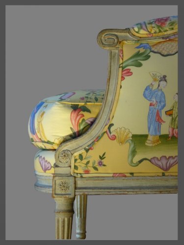 XVIIIe siècle - Bergère d'époque Louis XVI estampillée Deseine