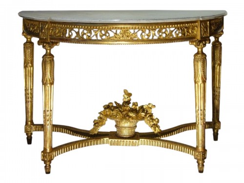 Console en bois doré d'époque Louis XVI