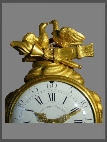 French Louis XVI period gilt-bronze and black marble mantel clock by Causard - Horology Style Louis XVI