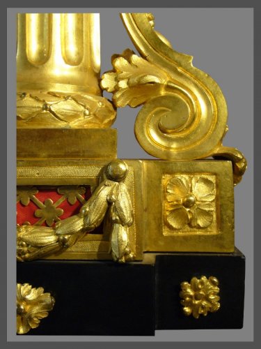 Horology  - French Louis XVI period gilt-bronze and black marble mantel clock by Causard