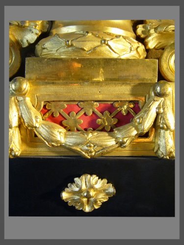 18th century - French Louis XVI period gilt-bronze and black marble mantel clock by Causard