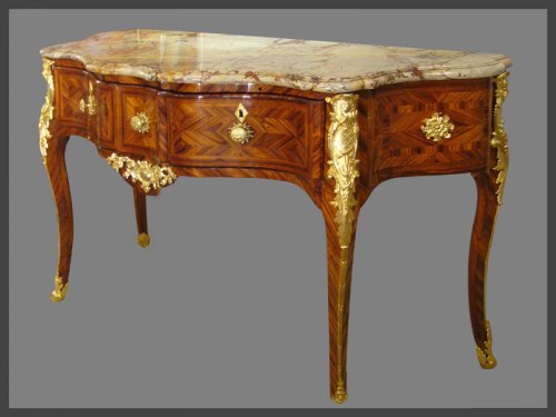 Commode en console à la Régence estampillée R. DUBOIS - Mobilier Style Louis XV