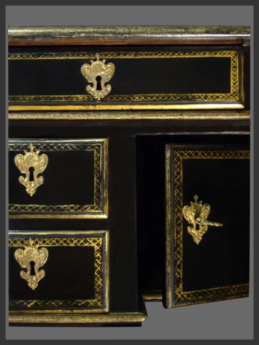 Louis XIV Period French ebonized bureau Mazarin - Furniture Style Louis XIV