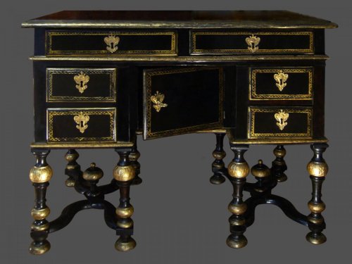 Louis XIV Period French ebonized bureau Mazarin - Louis XIV