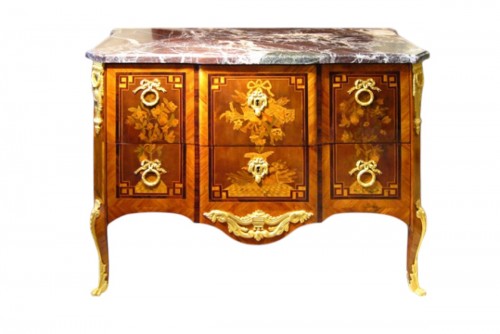 Commode marquetée d'époque Transition