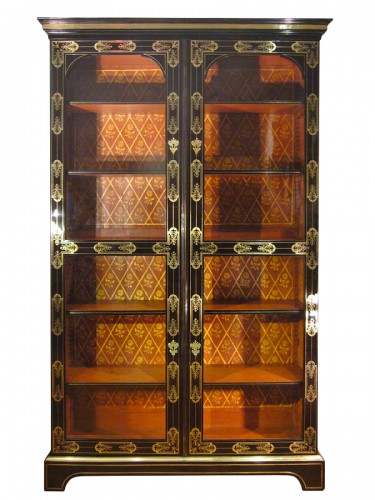 Bibliothèque en armoire d'époque Louis XIV