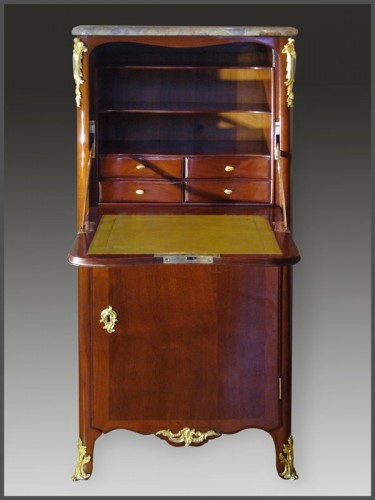 Louis XV Mahogany Secretaire by DUBOIS and JME - Furniture Style Louis XV