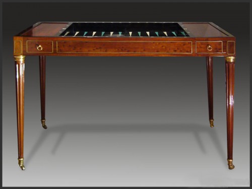 Antiquités - A Louis XVI Mahogany Ebony, Ivory Tric-Trac table