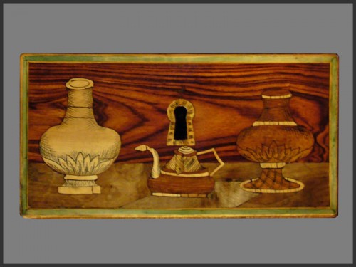 Antiquités - Bureau cylindre d'époque milieu du XVIIIe siècle estampillé P. ROUSSEL