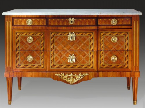 Louis XVI - Louis XV Commode stamped by JP. DUSAUTOY