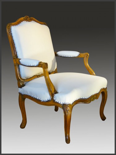 Paire de fauteuils à la Reine d'époque Louis XV estampillés I.G GOURDIN - Sièges Style Louis XV