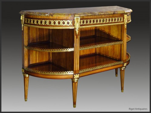 Console desserte d'époque Louis XVI estampillée RVLC et poinçon JME - Mobilier Style Louis XVI