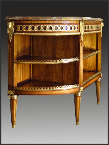 Mobilier Console - Console desserte d'époque Louis XVI estampillée RVLC et poinçon JME