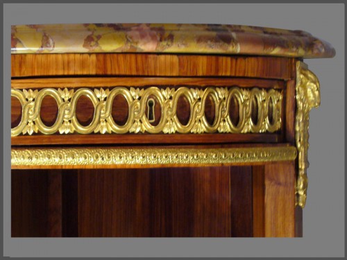 Louis XVI - Console desserte d'époque Louis XVI estampillée RVLC et poinçon JME