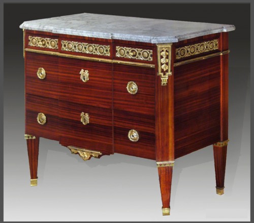 Commode d'époque Louis XVI estampillée Godefroy DESTER - Mobilier Style Louis XVI