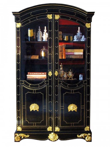 Bibliothèque en armoire d'époque Régence