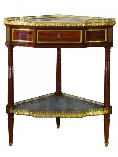 Furniture  - Louis XVI Pair of Mahogany Encoignures, by Georges JACOB