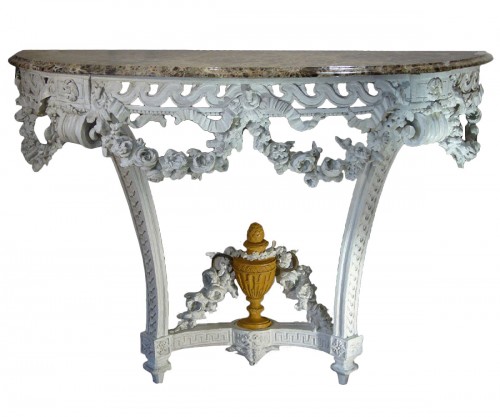 Console en bois sculpté d'époque Louis XVI estampillée G. JACOB