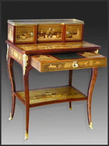 Mobilier Bureau et Secrétaire - Table à gradin Transition - Estampille de Jacques Bircklé