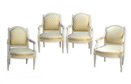 Suite de quatre fauteuils d'époque Louis XVI estampillés BOULARD