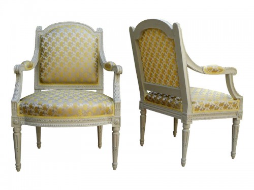 Suite de quatre fauteuils d'époque Louis XVI estampillés BOULARD - Louis XVI