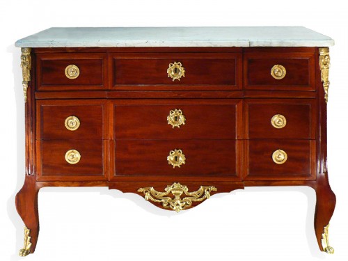 Commode écritoire en acajou et placage d’acajou estampillée RATIE - Epoque XVIII° siè