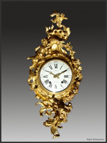 Horlogerie Cartel - Cartel d'applique signé NEPVEU d'époque Louis XV