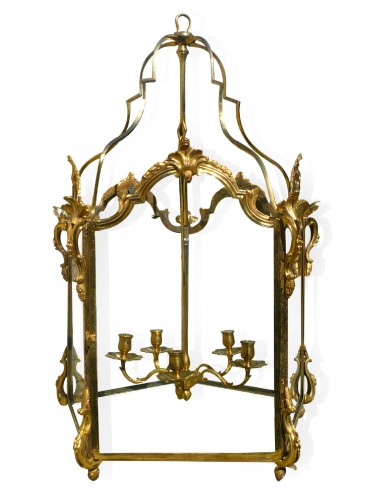 Lanterne en bronze ciselé et doré d'époque Louis XV