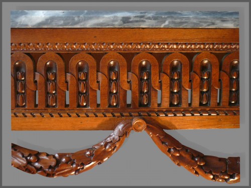 Table console attribuée aux ateliers de Jean-François HACHE d'époque Louis XVI - Mobilier Style Louis XVI