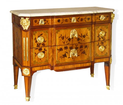 Commode marquetée estampillée MACRET d'époque Louis XVI