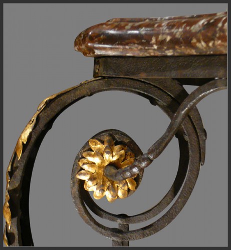 XVIIIe siècle - Console en fer forgé d'époque Régence