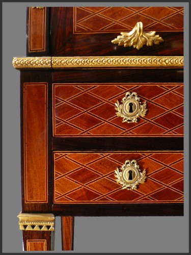 Bureau cylindre estampillé F. BURY d'époque Louis XVI - Antiquités Rigot et Fils