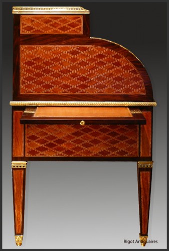 Bureau cylindre estampillé F. BURY d'époque Louis XVI - Louis XVI