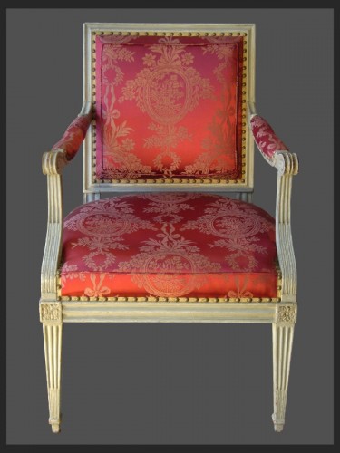 Paire de fauteuils à la reine estampillés A.DUPAIN d'époque Louis XVI - Sièges Style Louis XVI