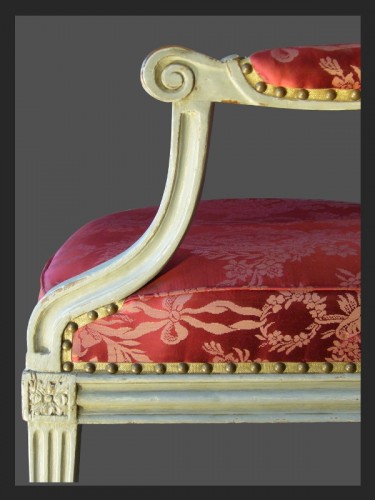 Sièges Fauteuil & Bergère - Paire de fauteuils à la reine estampillés A.DUPAIN d'époque Louis XVI