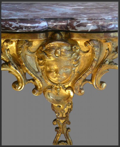 Mobilier Console - Console en bois doré et sculpté d’époque Régence