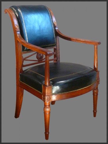 Sièges Fauteuil & Bergère - Suite de quatre fauteuils estmpillés JACOB FRERES rue Meslee d'époque Directoire