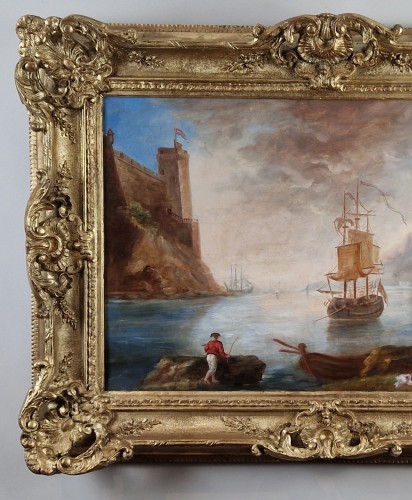 Le retour de la pêche au soleil couchant d’après Joseph Vernet - Tableaux et dessins Style Directoire