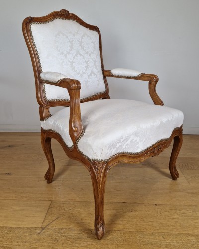 Louis XV - Paire de fauteuils à dos plats d’époque Louis XV